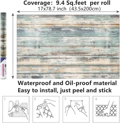 Arthome 17x78.7'' Rustic Wood Contact Paper Peel and Stick Self-Adhesive - Image 7