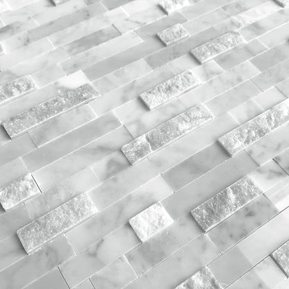 SUNWINGS 5-Sheet Peel and Stick Mosaic Natural 3D Stone Self Adhesive Marble - Image 5