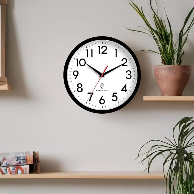 DAXSMY Atomic Wall Clock Analog 10 Inch Battery Operated Modern Decorative - Image 4