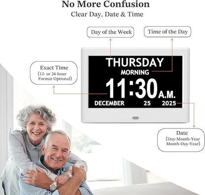 7'' Dementia Clock For Seniors, Large Display Digital Clock - Image 5