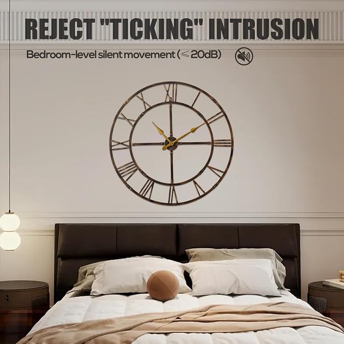 32 Inch Large Wall Clock for Living Room Decor – Easy-Assembly Silent - Image 6