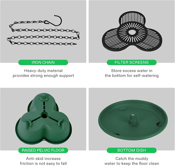 VIVOSUN 5 Tier Vertical Gardening Stackable Planter for Strawberries, Flowers, Herbs, Vegetables, Dark Green