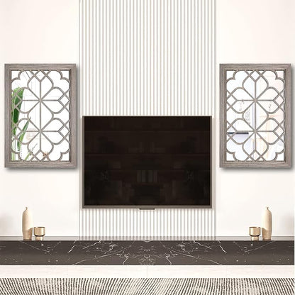 Wocred Set of 2 Rectangular Wall Mirror, Gorgeous Rustic Farmhouse Accent Mirror - Image 3