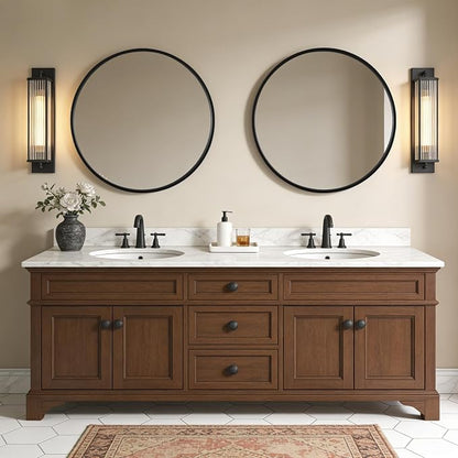 WallBeyond Round Wood Mirror - Image 4