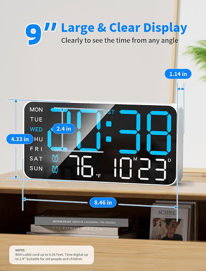 MASHI 8.4''Large Digital Wall Clock, Led Alarm Clock - Image 3