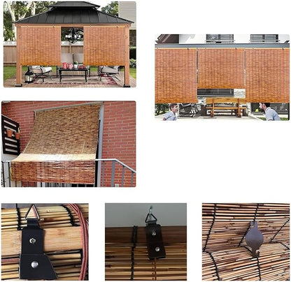 Bamboo Blinds for Patio, Outdoor Bamboo Roll up Shades, Waterproof Cordless - Image 6