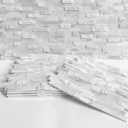 SUNWINGS 5-Sheet Peel and Stick Mosaic Natural 3D Stone Self Adhesive Marble - Image 3