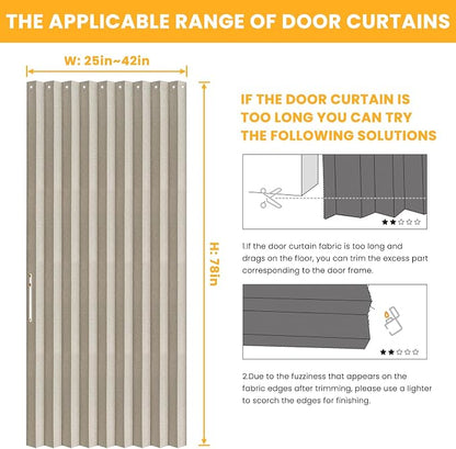 AJAZZ 100% Blackout Magnetic Door Curtain Accordion Doors Interior Folding - Image 2