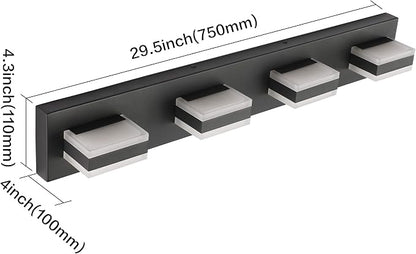 SOLFART Black Bathroom Light Fixtures 4 Lights Bathroom Vanity Light LED - Image 4