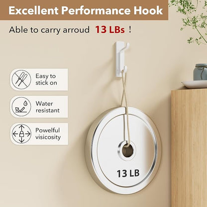pickpiff Wall Hooks for Coat and Towel: 13LB Strong Adhesive Door Hanger Stick - Image 2