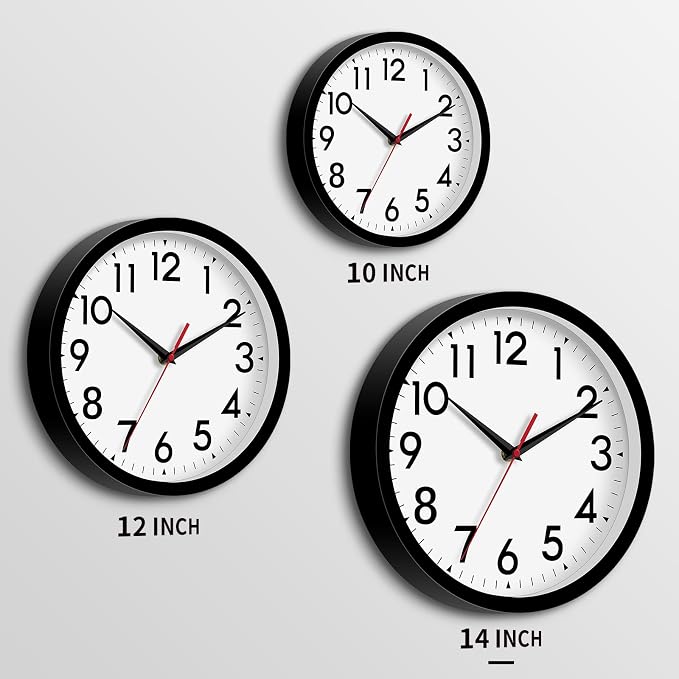 DAXSMY 14 Inch Wall Clock Large Battery Operated Big Silent Non Ticking Analog - Image 3