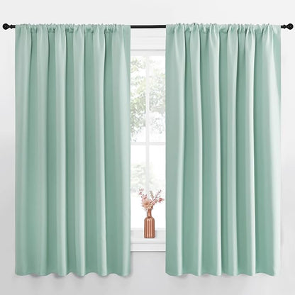 NICETOWN Blackout Curtains for Bedroom, Aqua Blue, 1 Pair, 70 by 63-inch by NICETOWN
