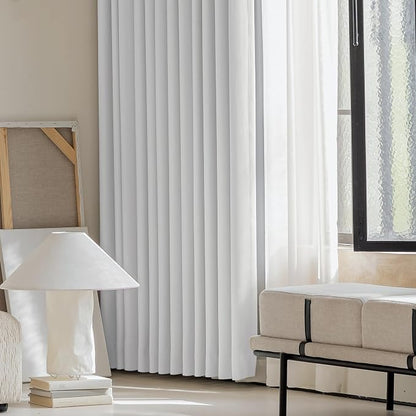 FMFUNCTEX 100% White Blackout Curtains - Image 5
