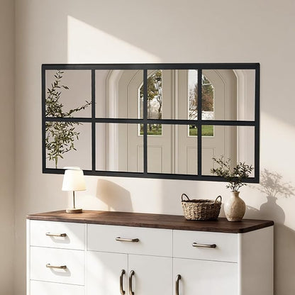 DUMOS Window Pane Mirror Set of 2, 16x32 Inch Rectangle Decorative Wall Mirrors by DumosLifestyle