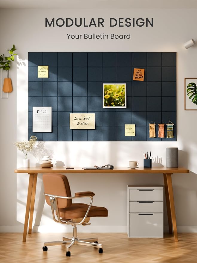 Bumusty Large Felt Bulletin Board, 30 Push Pins, 40 Adhesive Tabs - Image 6