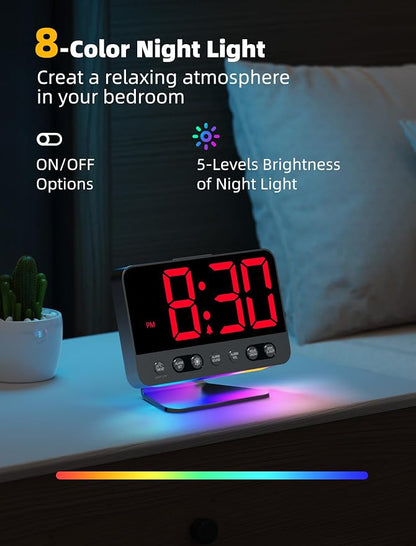 Odokee Digital Alarm Clocks for Bedrooms: Large Bold Number 5 Brightness Dimmer - Image 5