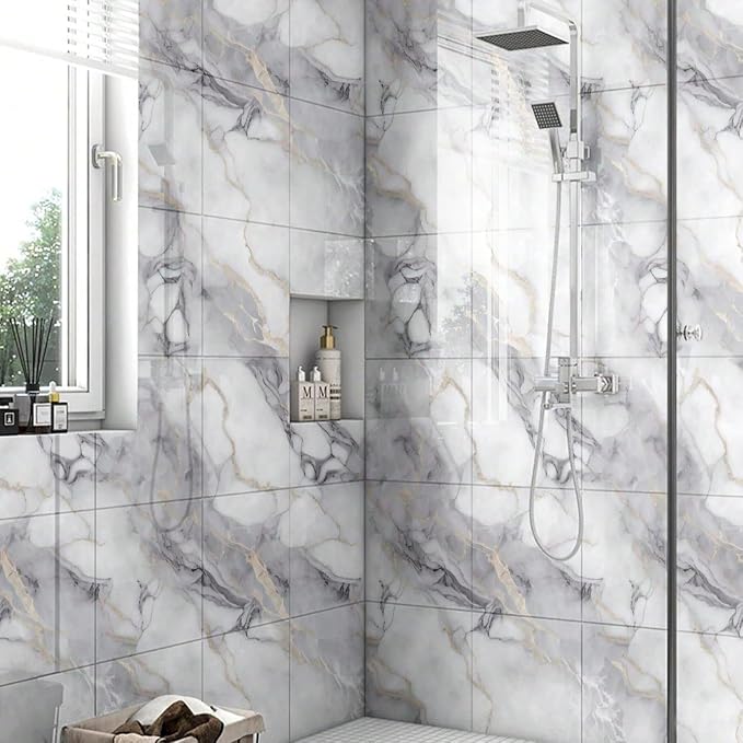 Chejiaye 22pcs Marble Peel and Stick Backsplash Surface Waterproof Wall Panels - Image 2
