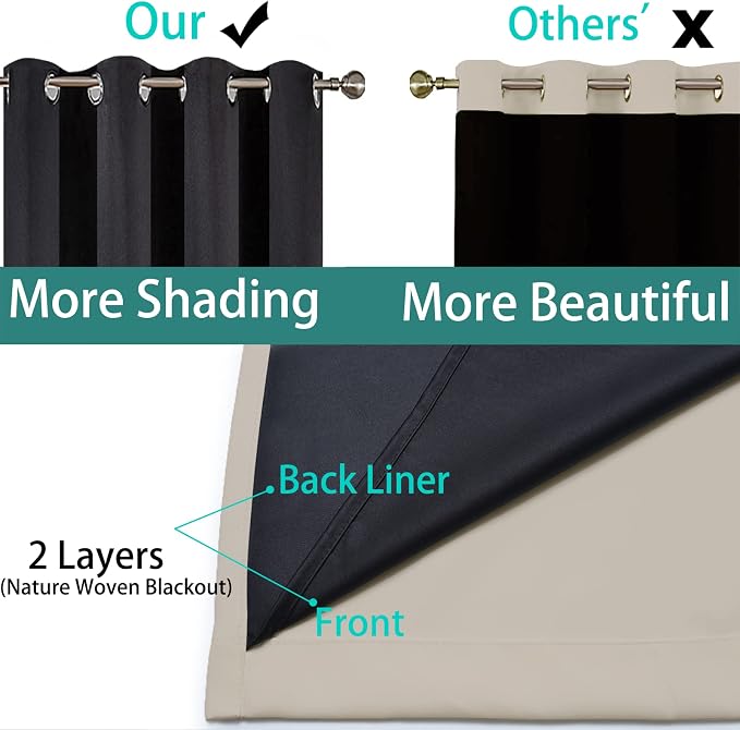 Yakamok Extra Wide 100% Blackout Curtains - Image 6