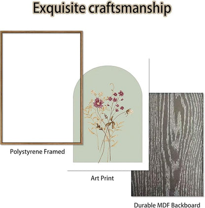 KISSFOX 3 Piece Framed Wall Art Wildflower Wall Decor Floral Pictures Botanical - Image 6