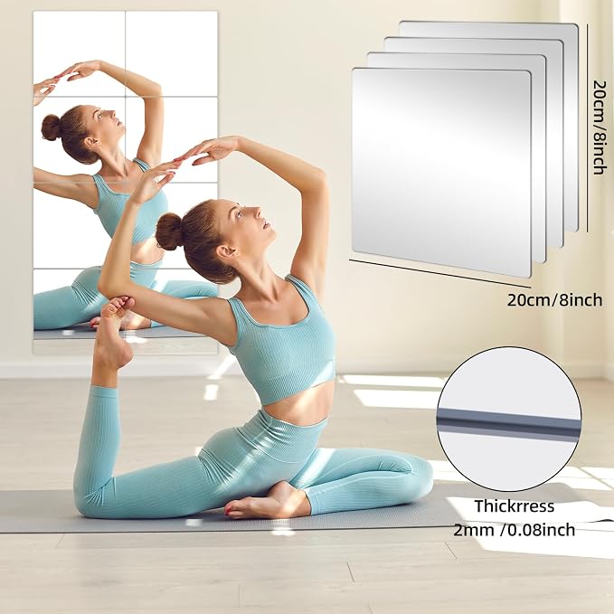 Stick on Small Mirror for Wall Decor Plastic Non Glass Sticky Kids Safety - Image 4