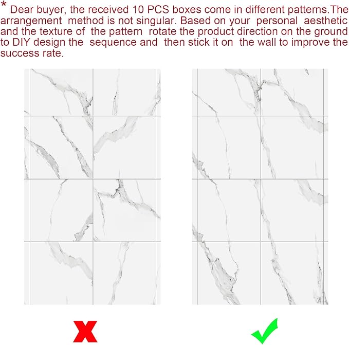 Chejiaye 10pcs Marble Peel and Stick Backsplash Waterproof Washroom Wall Panels - Image 8