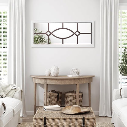 Farmhouse Mirror for Wall Decor: 43.3" x 17.7" Large Rustic Windowpane Mirrors - Image 7