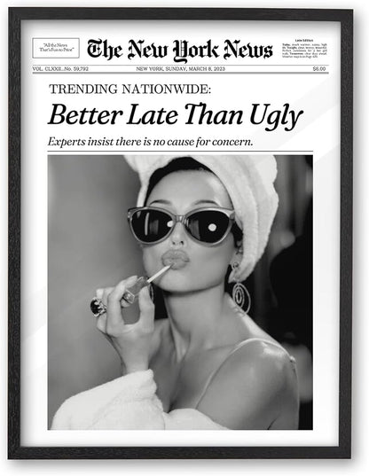 iHery Small Premium Natural Black OAK Wood 8x10in Audrey Hepburn Trendy Framed by iHery