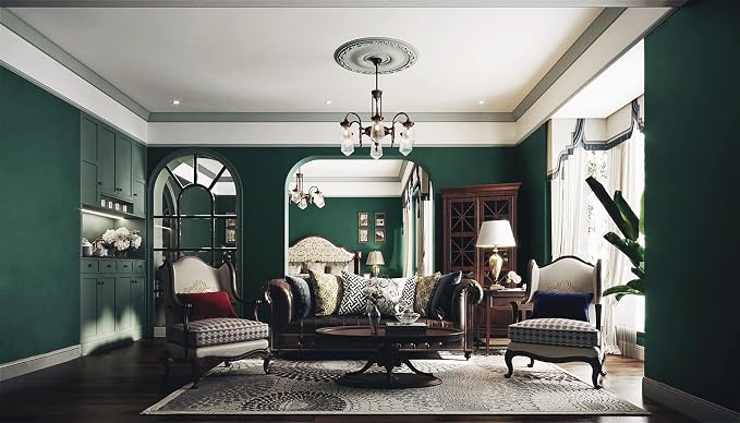 Dimoon 110''x17.7'' Dark Green Peel and Stick Wallpaper Contact Paper Modern - Image 3
