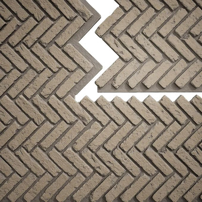 EverStone Herringbone Faux Brick Panel, 46 1/2"W x 25 1/4"H x 1"D, Adobe Color - Image 9