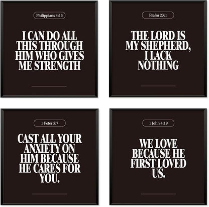 Locomiss Black Christian Wall Art Decor Posters, Minimalist Jesus Scripture by Unknown