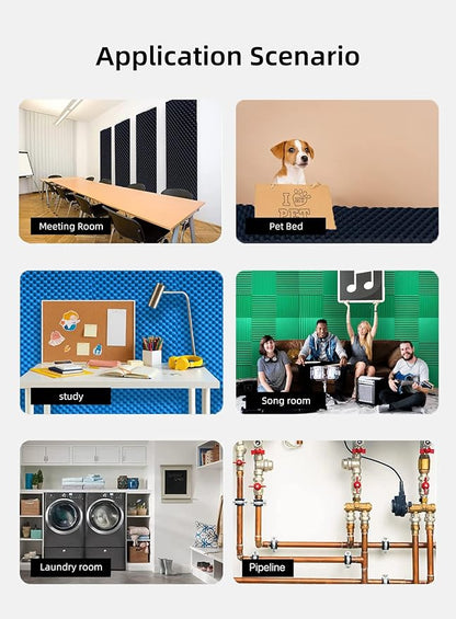 24 Pack Sound Proof Foam Panels | 1"×12"×12" Quick-Recovery Soundproof Wall - Image 6