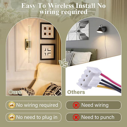 camuucci Battery Operated Wall Sconces Set of 2 Rechargeable Battery Powered - Image 3