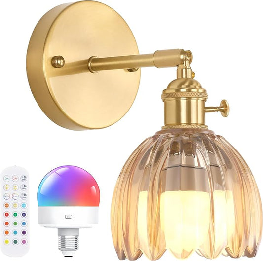Shenmoyl Vintage Battery Operated Wall Sconce by Shenmoyl