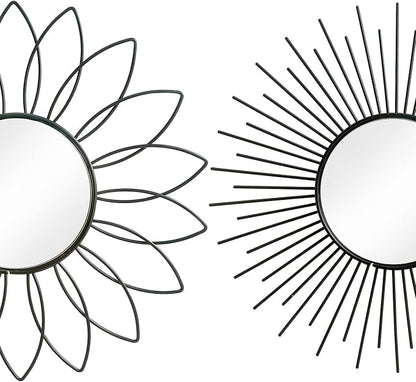 3 Pack Metal Mirrors for Wall Sunburst Wall Mirrors Home Décor Decorative - Image 2