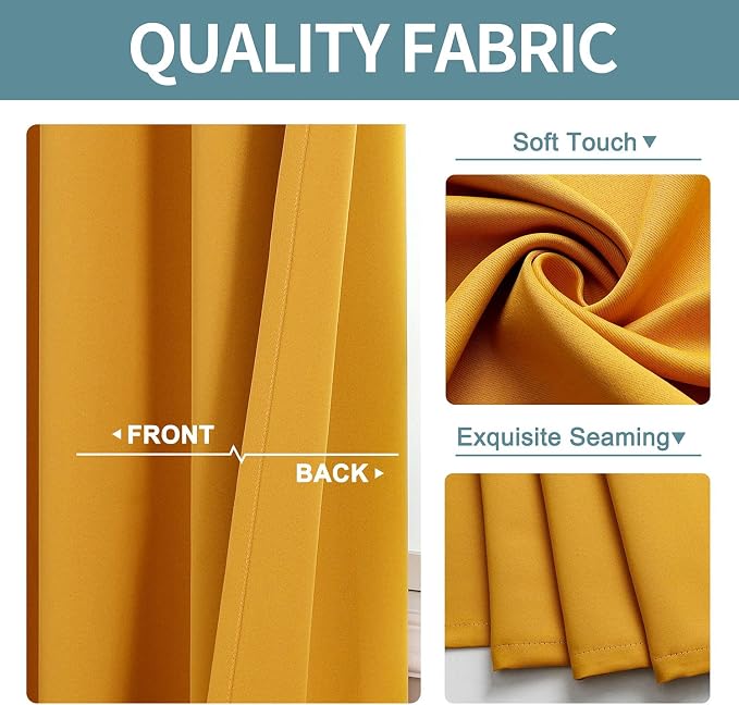 ChrisDowa Room Darkening Curtains 102 Inches Long 2 Panels Set - Image 3