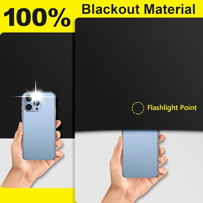 FADOTY Blackout Curtains for Bedroom, Portable 100% Black Out Window Cover Film - Image 3