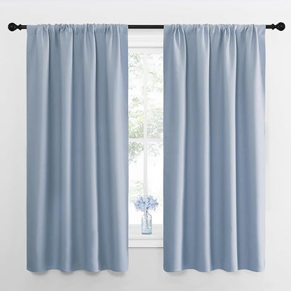 NICETOWN Blackout Curtains for Bedroom, Vintage Blue, 1 Pair, 42 by 45-inch by NICETOWN