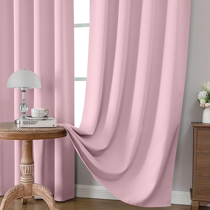 CUCRAF Light Pink Blackout Curtains 72 inch Length 2 Panels Set, Rod Pocket - Image 5
