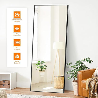 TRAHOME Full Length Standing Mirror, Free Standing or Wall Mount - Image 2