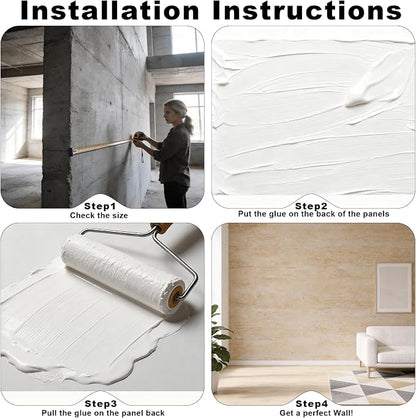 3D Wall Panels - 4PCS 47.2"x23.6" Faux Stone Wall Covering - MCM Modified Clay - Image 6