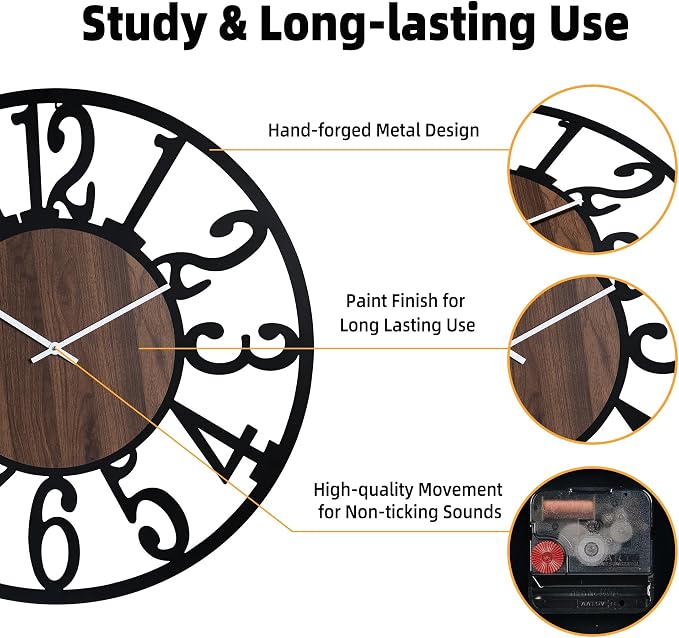 30'' Large Wall Clock with Adjustable Night Light, Glow in The Dark Decorative - Image 5