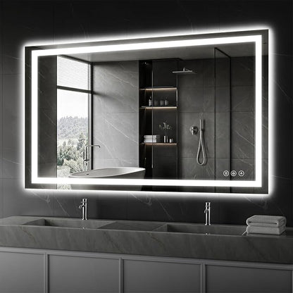 Koonmi 55"x36" LED Mirror for Bathroom, 90CRI Anti-Fog Vanity Mirror by KOONMI