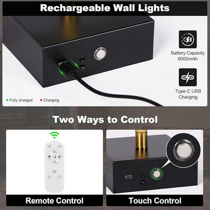 Battery Operated Wall Sconce Set of Two - Image 5
