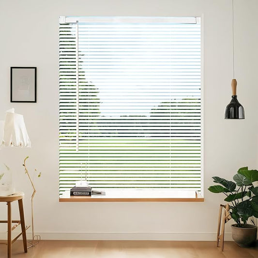 Cordless Vinyl Mini L Blinds 46" W x 48" H, Light Filtering, Arrive 1/2 Inch by Unknown