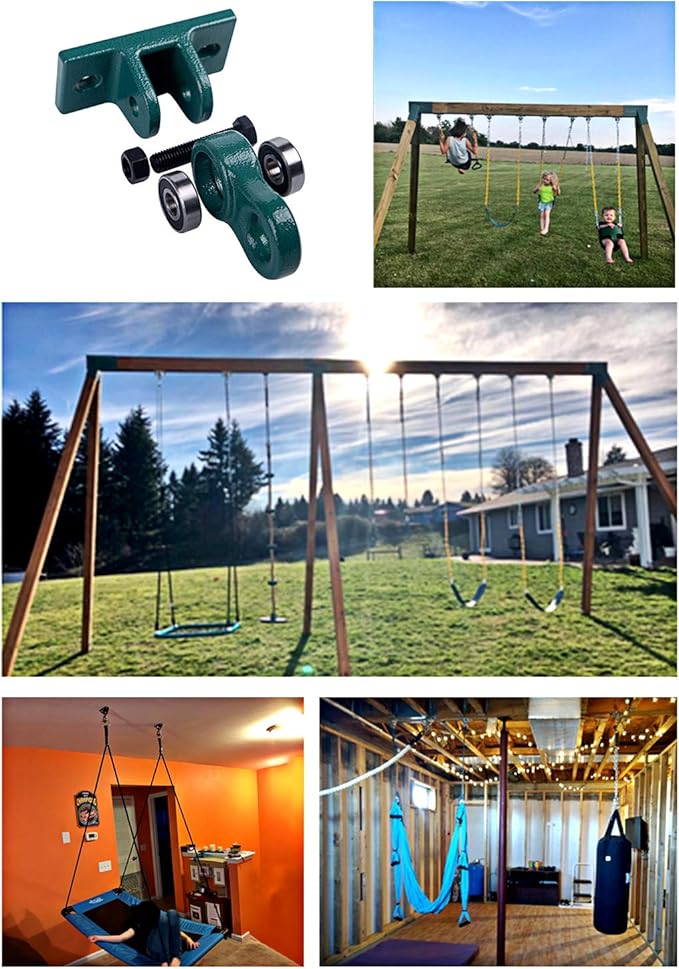 Heavy Duty Bronze Swing Hangers Screws Bolts Included Over 5000 lb Capacity Playground Porch Yoga Seat Trapeze Wooden Sets Indoor Outdoor (2 Pack)