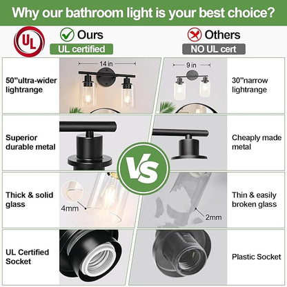 Zarbitta 2-Light Bathroom Light Fixtures, Bathroom Wall Lamp - Image 2