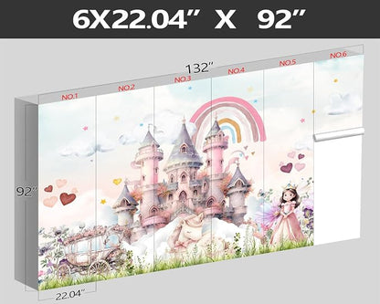 XMPMBM-Pink Cartoon Citadel Nursery Room Fabric Wallpaper Girls Bedroom Wall - Image 4