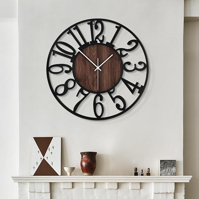 LEIKE Large Wall Clocks, Non Ticking, Battery Operated Small Vintage Round by LEIKEWALLCLOCK