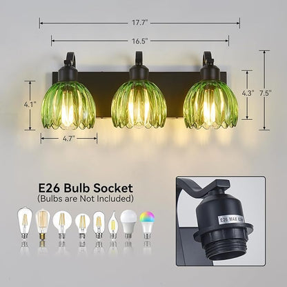 3-Light Black Vanity Lights - Image 3