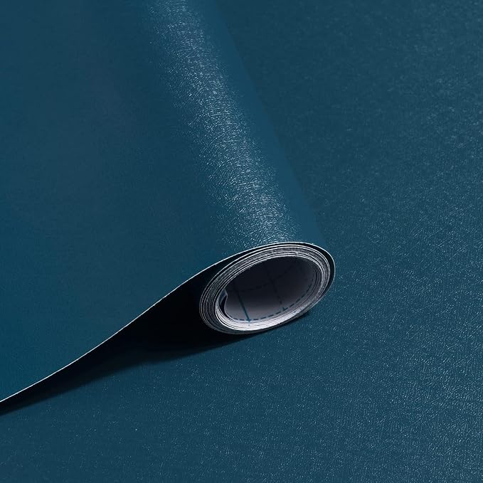 Safiyya 118"x17.7" Dark Blue Peel and Stick Wallpaper Blue Contact Paper Solid by SAFIYYA